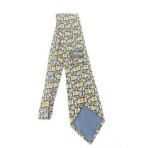 Derby Vintage 100% Silk Yellow Blue Daisy Floral Pattern Unique Tie